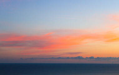 sunrise over the sea, beautiful sky bright colors