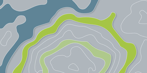 The stylized colorful wavy abstract topographic map contour, lines Pattern background. Topographic map and landscape terrain texture grid. Wavy banner and color geometric form. Vector illustration.