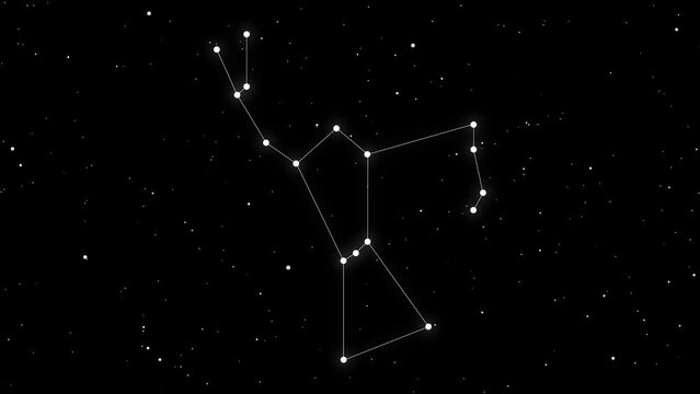 orion constellation star gazing in dark night sky  space and astronomy concept animation