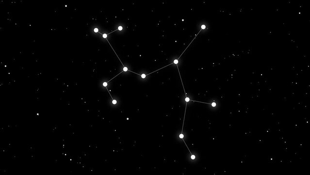 Sagittarius  constellation star gazing in dark night sky  space and astronomy concept animation