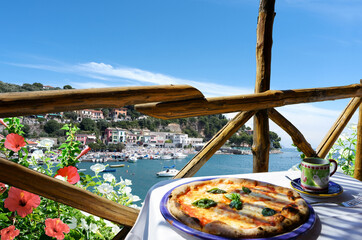 Pizza place on italian coast, Liguria, Spezia