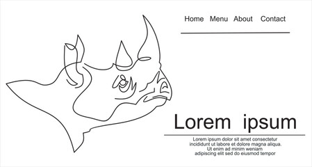 head rhino logo sign vector illustration  © nikvector