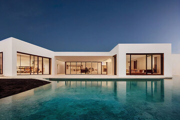 Expensive one story Villa with pool illustrated
