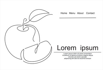 Apple line icon, outline vector sign. Symbol, logo illustration