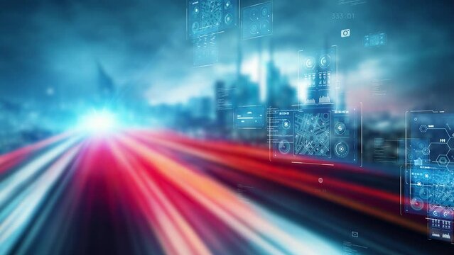 Smart city and communication network concept. Digital transformation.