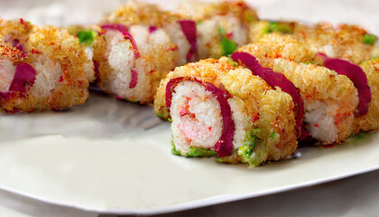 Colorful delicious sushi design for menus and ads
