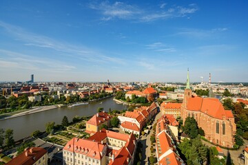 Fototapeta na wymiar Wroclaw, Poland - September 07, 2022: panoramic view of the city
