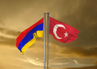 Turkey Flag, Republic of Turkey, Armenia Flag, Republic of Armenia