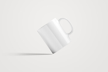 Blank mug mockup isolated on white 3D rendering