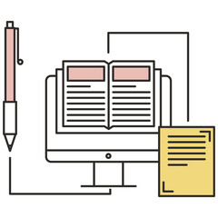 Online education and e-learning vector flat icon