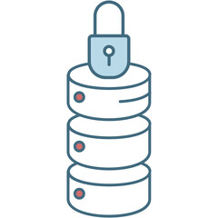 Data storage under lock icon vector server
