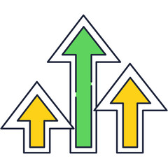 Stock market arrow growth up icon vector