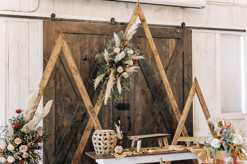 fall floral wedding arch