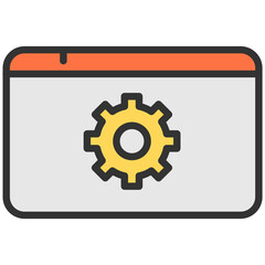 Gear cog wheel phone or web setting flat vector icon