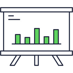 Whiteboard with graph chart bar icon vector