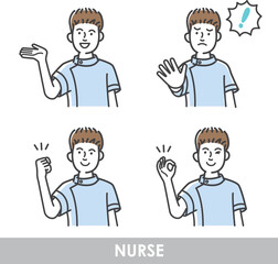 若い男性看護師のイラスト素材