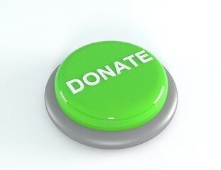 3d donate button isolated 