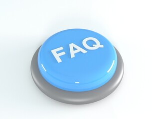 Blue button isolated on white background