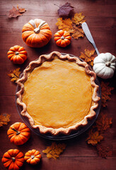 Obraz na płótnie Canvas 3d rendering of Thanksgiving, Halloween pumpkin pie