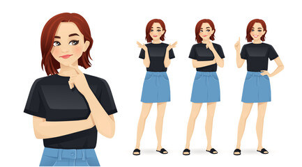 Woman thinking making idea