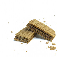 Sweet wafer sticks isolated on white background

