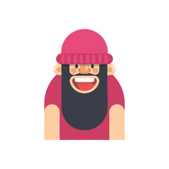 Man character vector illustration, character flat icon