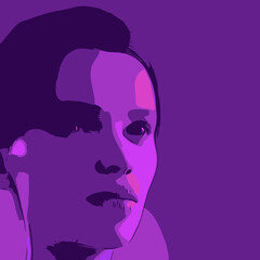 Abstract beautiful women portrait. Woman beauty fashion concept, minimalistic style. Trendy modern illustration for poster, banner, cover.