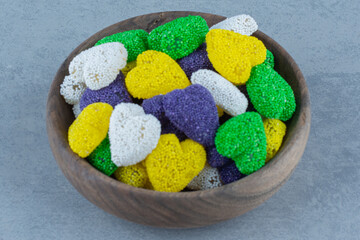 Flavorful cookies in the bowl , on the marble background