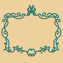 baroque Rococo line art frame decor. vector french luxury rich carved ornaments and wall frames. victorian royal style frame