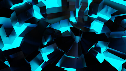 Fototapeta na wymiar futuristic blue background. 3d rendering