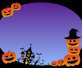 ハロウィン　背景イラスト
