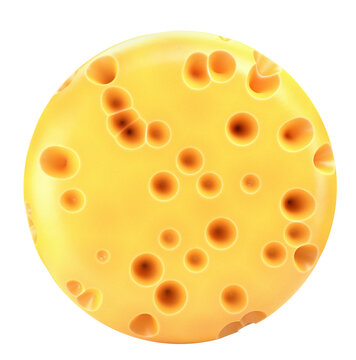 head of cheese isolated on a white background. 3d rendering