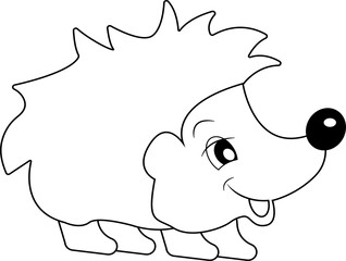 Cute hedgehog for coloring book. The outline of a hedgehog. © Irina