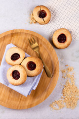Fototapeta premium cookies jam plate white brow 