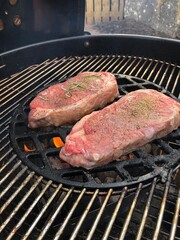 Steaks on the grill