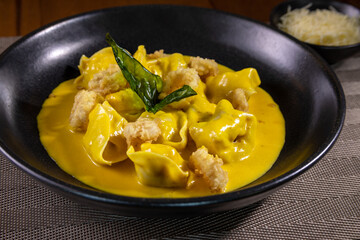 Typical peruvian food and drinks, tortellini relleno