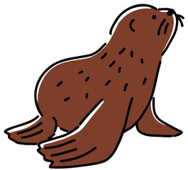 水族館　海洋生物　オットセイ