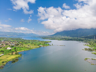 landscape with lake and mountains