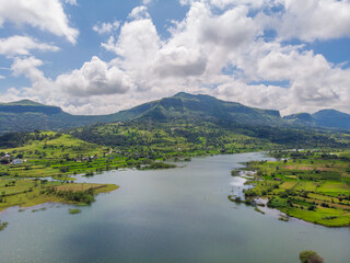 lake and mountains