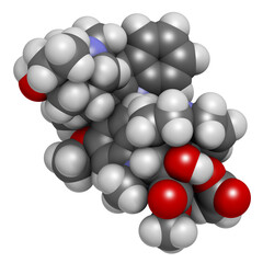Vinblastine cancer chemotherapy drug, chemical structure.
