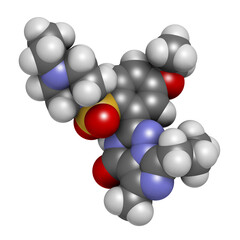 Vardenafil erectile dysfunction drug, chemical structure.