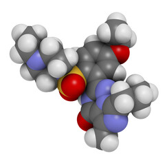 Vardenafil erectile dysfunction drug, chemical structure.