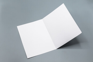 Mockup empty white paper brochure for Advertisements on gray background
