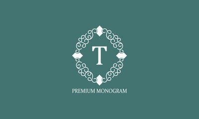 Luxury letter T logo design. Elegant monogram concept for boutique, restaurant, wedding service, hotel or business.