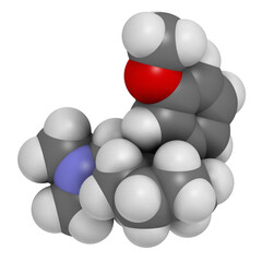 Tramadol opioid analgesic drug, chemical structure.