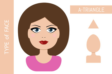A-triangle female shape of face vector illustration