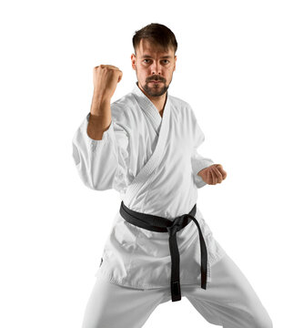 Martial arts masters. Isolated background