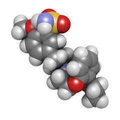 Tamsulosin benign prostatic hyperplasia (BPH) drug, chemical structure.