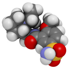 Sulpiride antipsychotic (neuroleptic) drug, chemical structure.