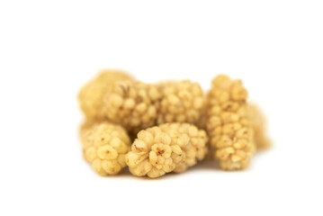 the dried white mulberry (Morus alba) common mulberry, silkworm mulberry